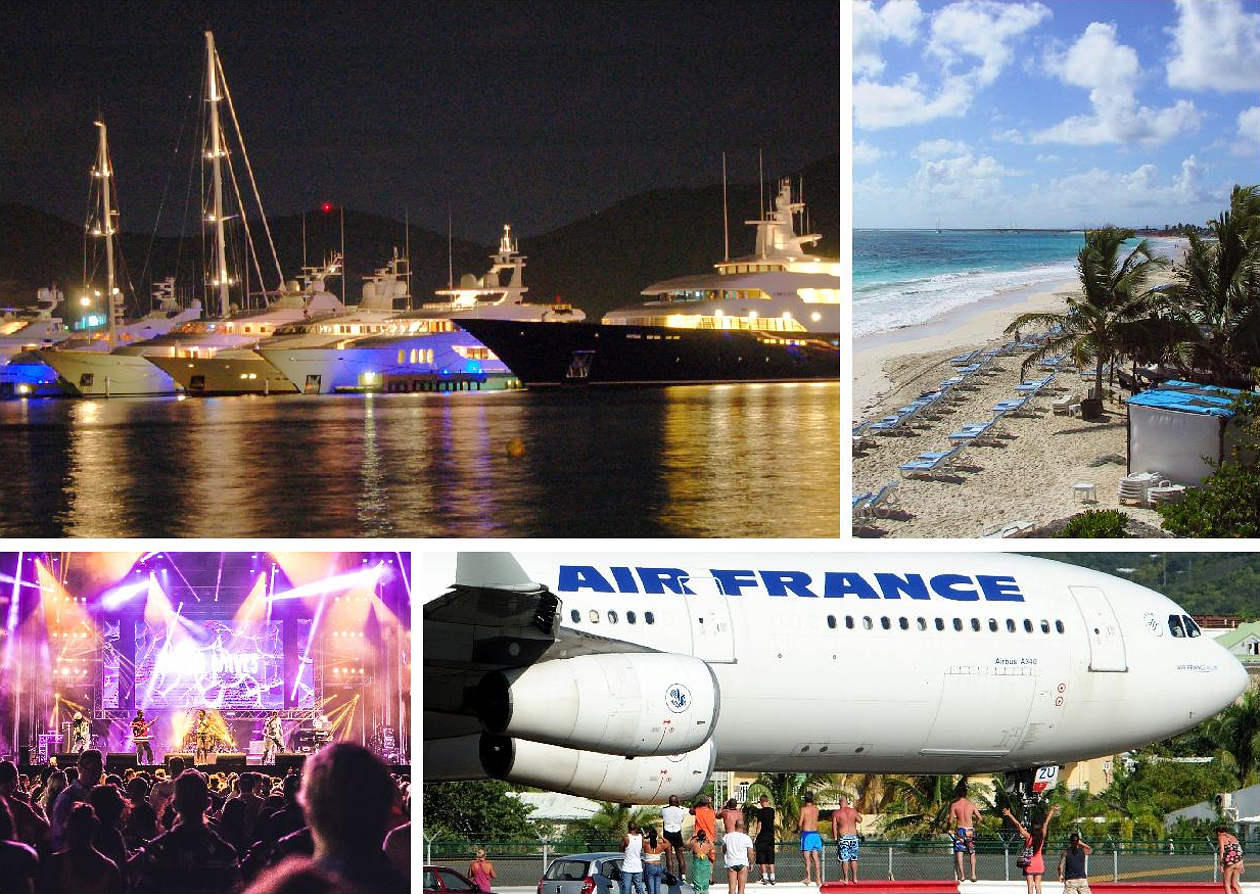 air france landing over maho beach