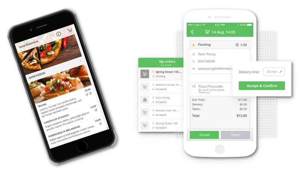 screenshot mobile menu app