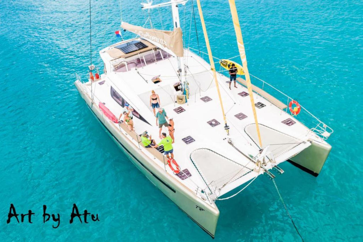 sail the phoenix day charter catamaran st maarten sideview 1024