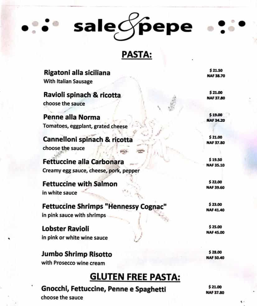Sale e Pepe Sicilian Italian Restaurant Sint Maarten Caribbean