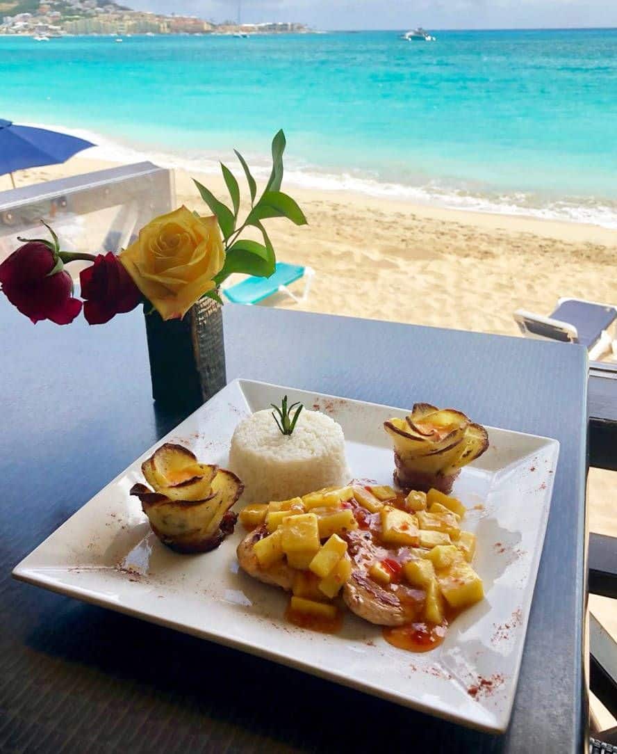 The Boon Beach Bar in Simpson Bay on St. Maarten Island in the Caribbean